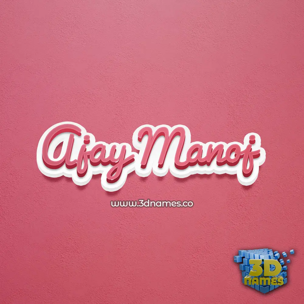 ajay manoj in Red Scribble style - 3D name wallpaper