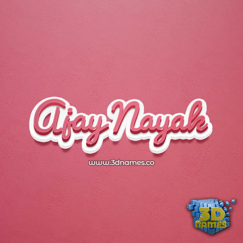 ajay nayak in Red Scribble style - 3D name wallpaper