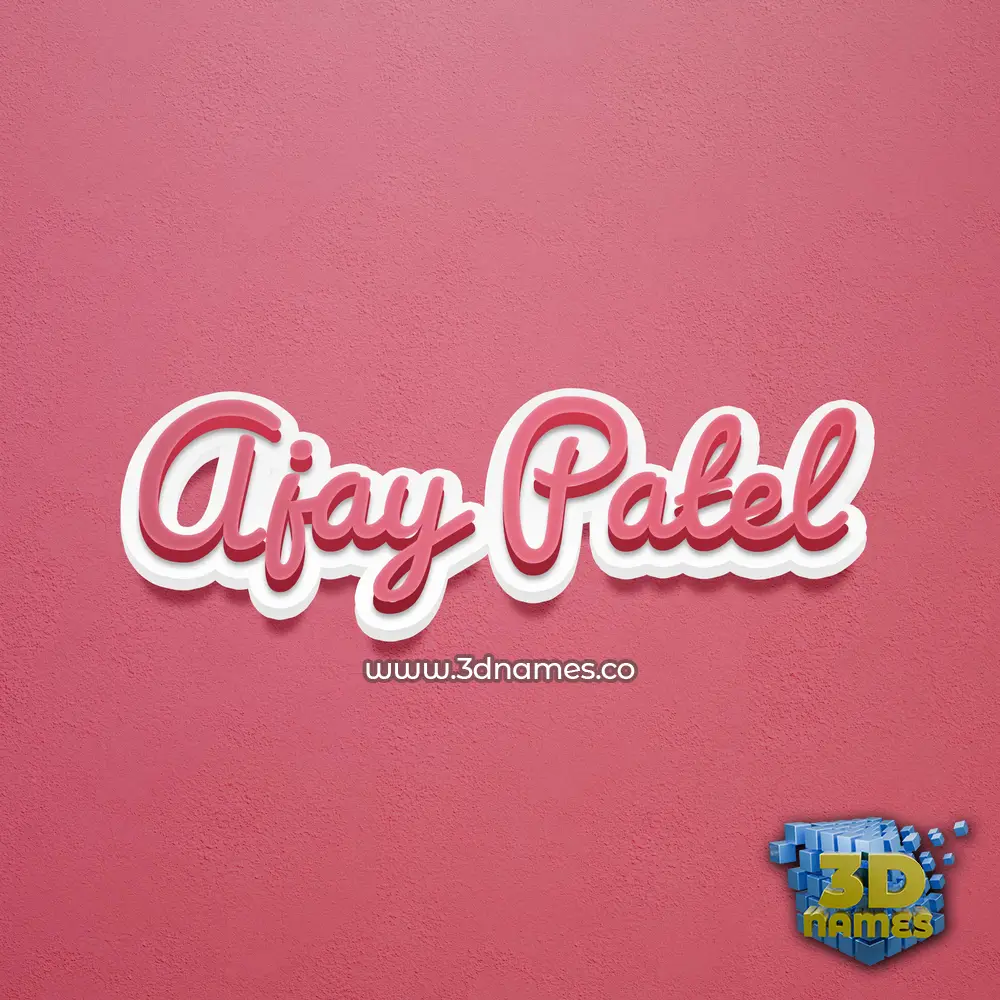 ajay patel in Red Scribble style - 3D name wallpaper