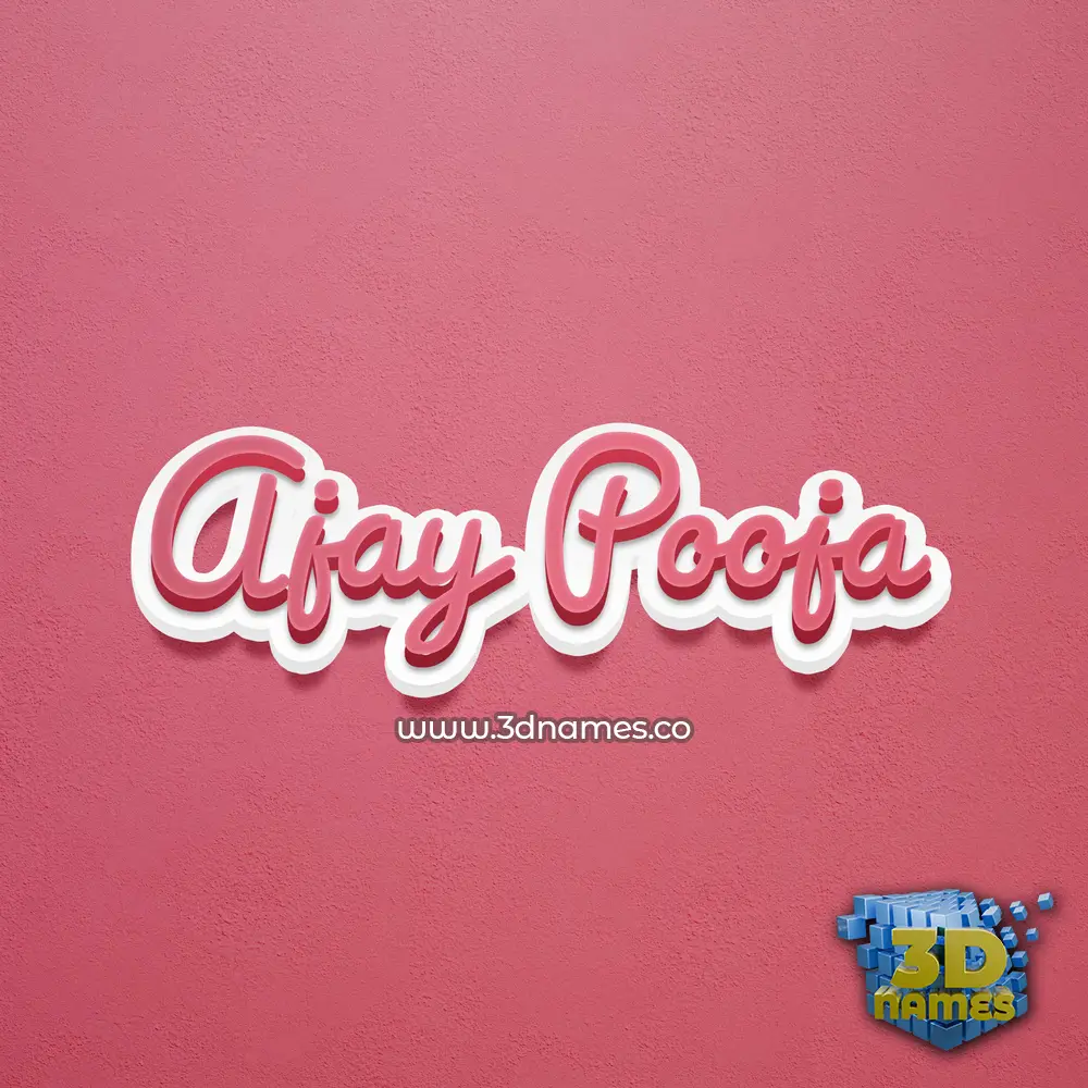 ajay pooja in Red Scribble style - 3D name wallpaper
