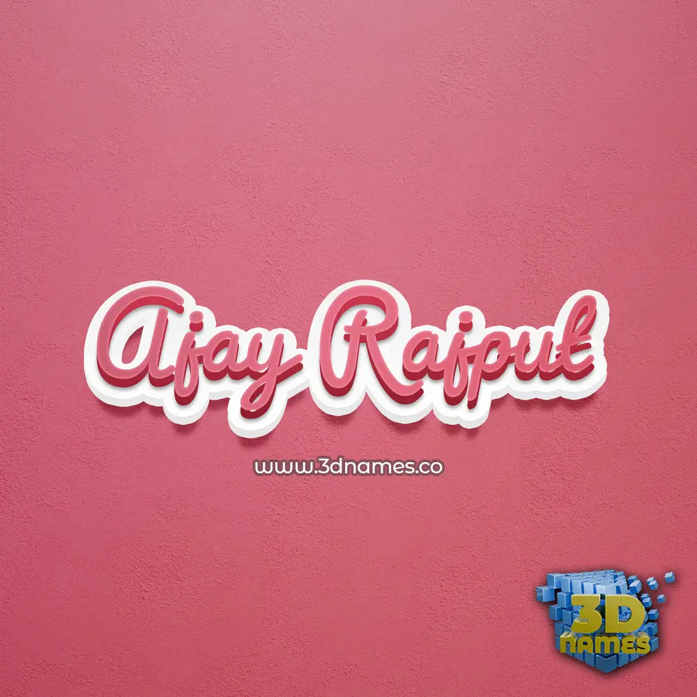ajay rajput in Red Scribble style - 3D name wallpaper