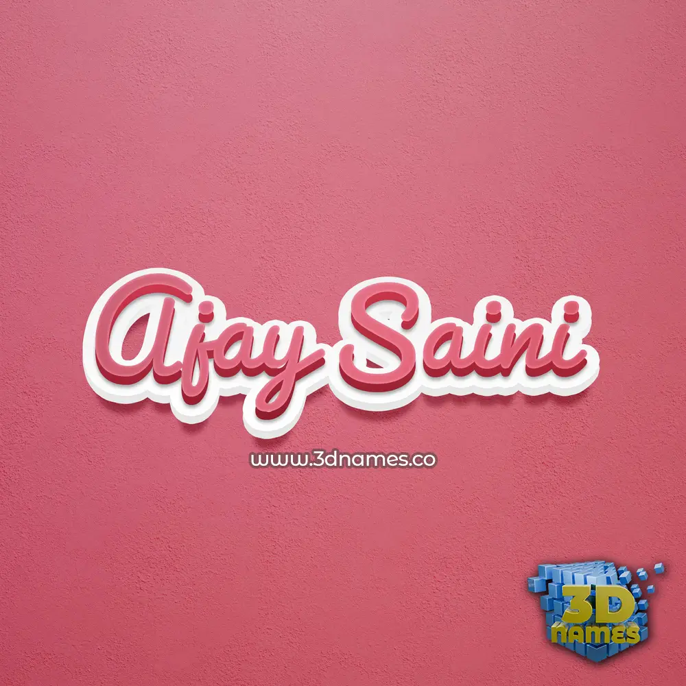 ajay saini in Red Scribble style - 3D name wallpaper