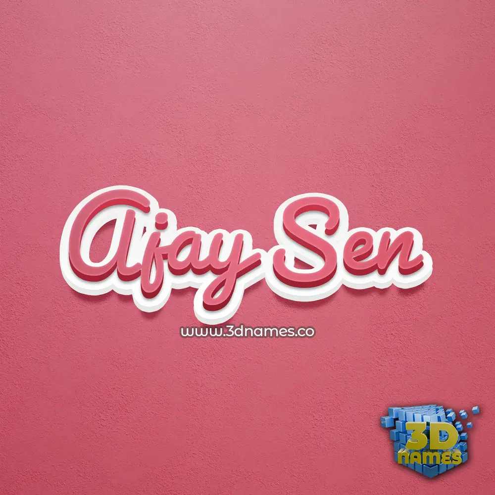 ajay sen in Red Scribble style - 3D name wallpaper