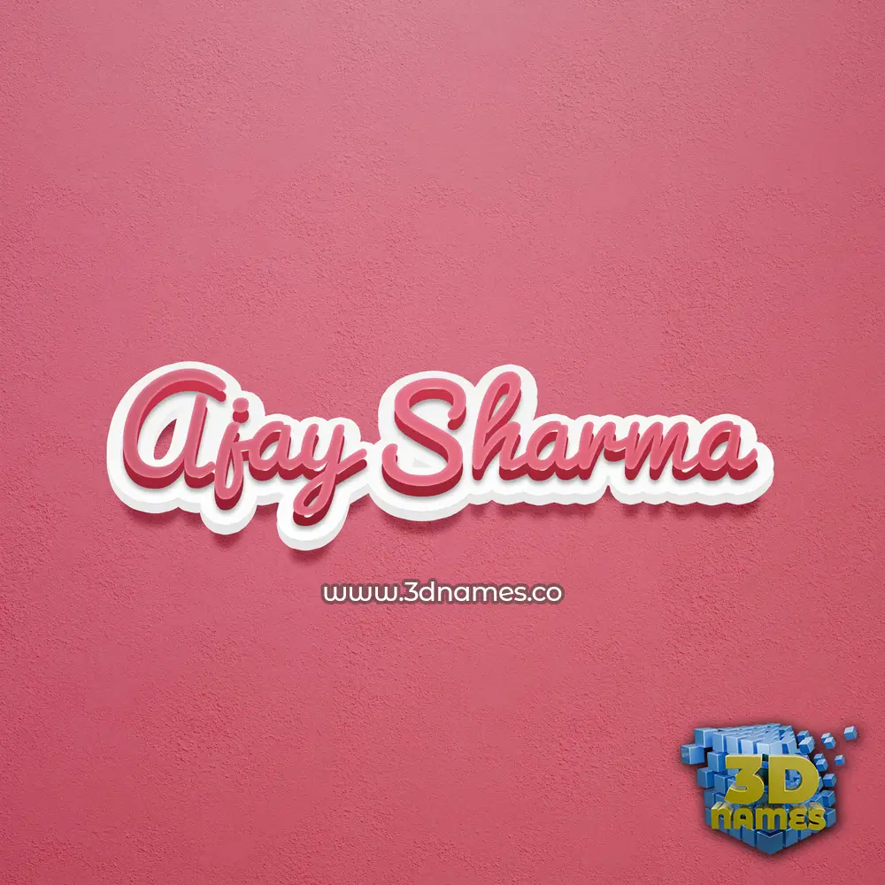 ajay sharma in Red Scribble style - 3D name wallpaper