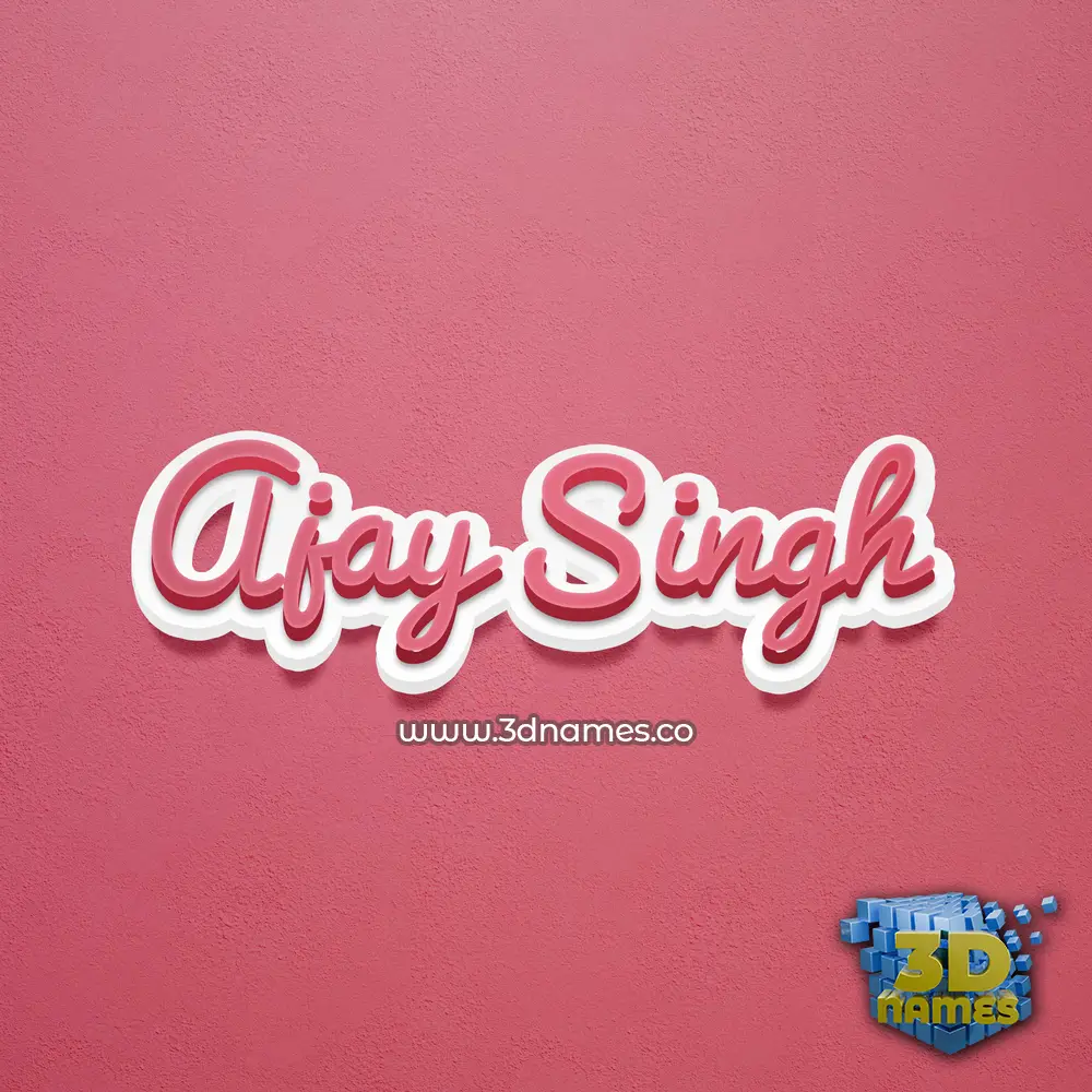 ajay singh in Red Scribble style - 3D name wallpaper