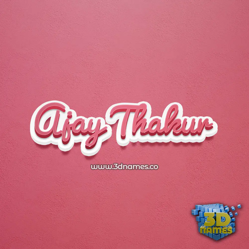 ajay thakur in Red Scribble style - 3D name wallpaper