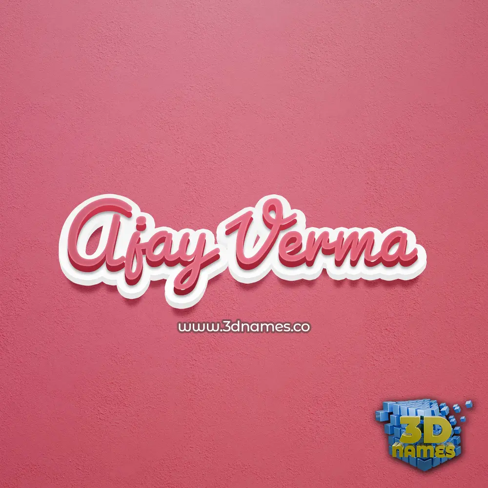 ajay verma in Red Scribble style - 3D name wallpaper