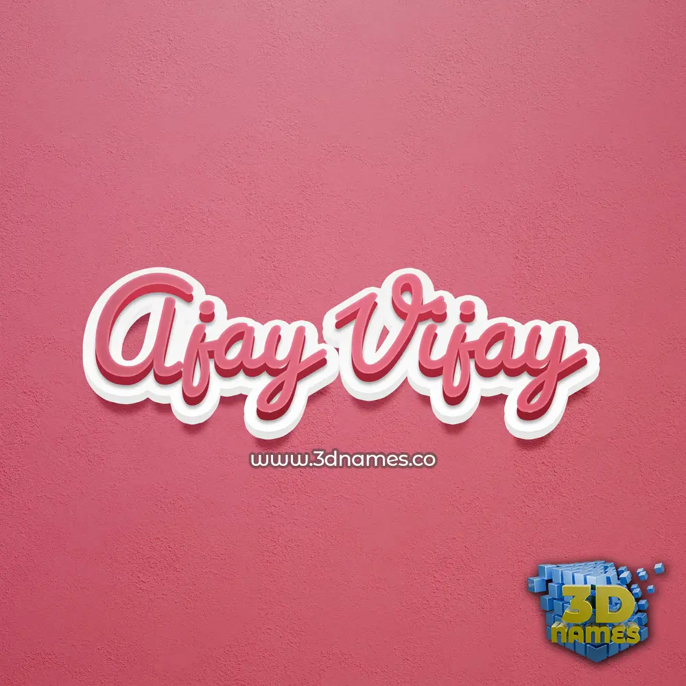 ajay vijay in Red Scribble style - 3D name wallpaper