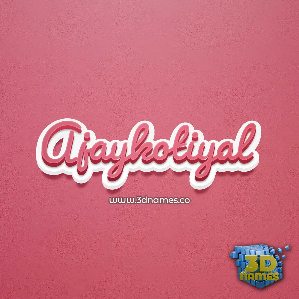 ajaykotiyal in Red Scribble style - 3D name wallpaper