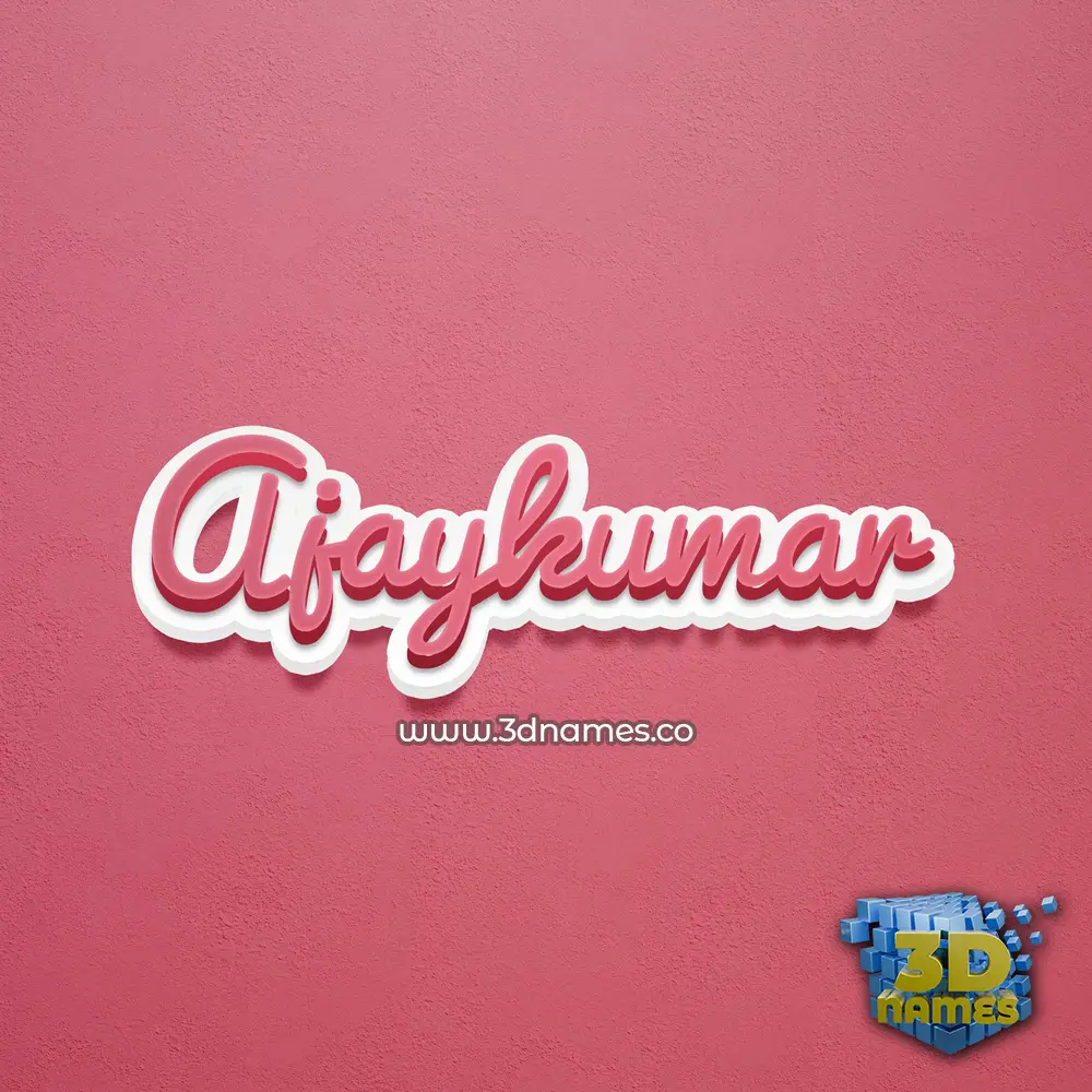 ajaykumar in Red Scribble style - 3D name wallpaper