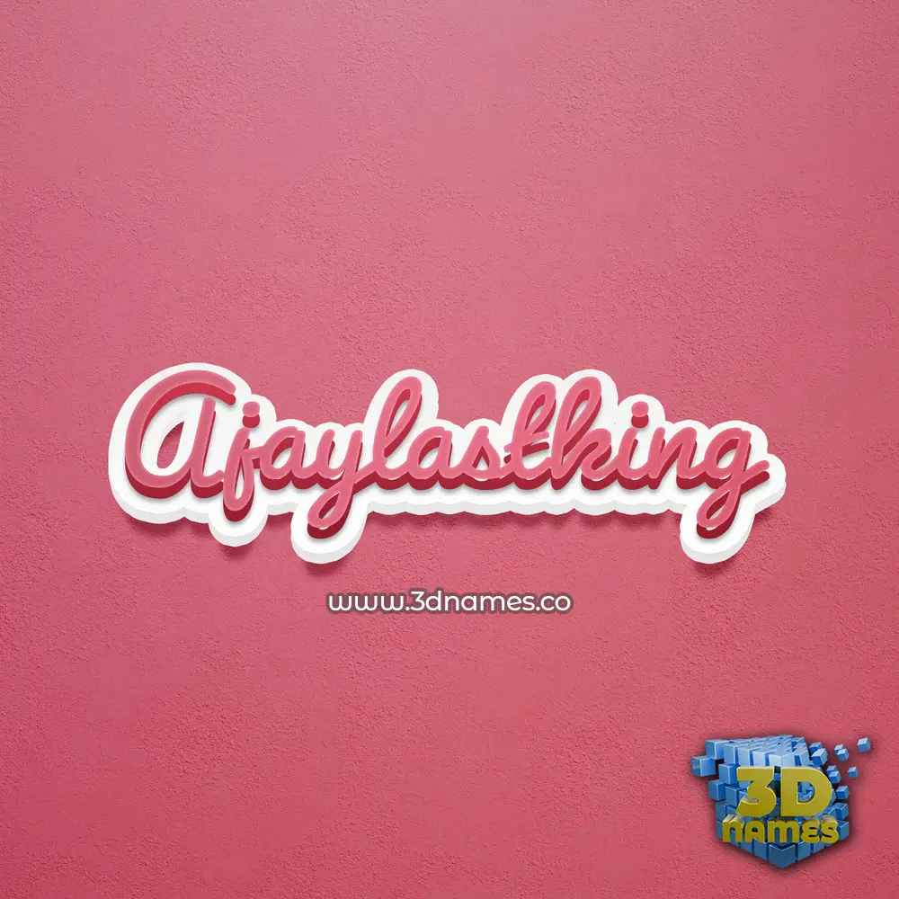 ajaylastking in Red Scribble style - 3D name wallpaper