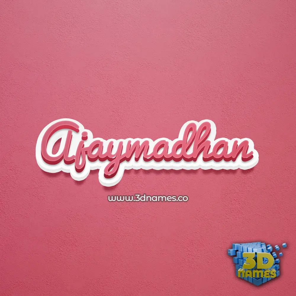 ajaymadhan in Red Scribble style - 3D name wallpaper
