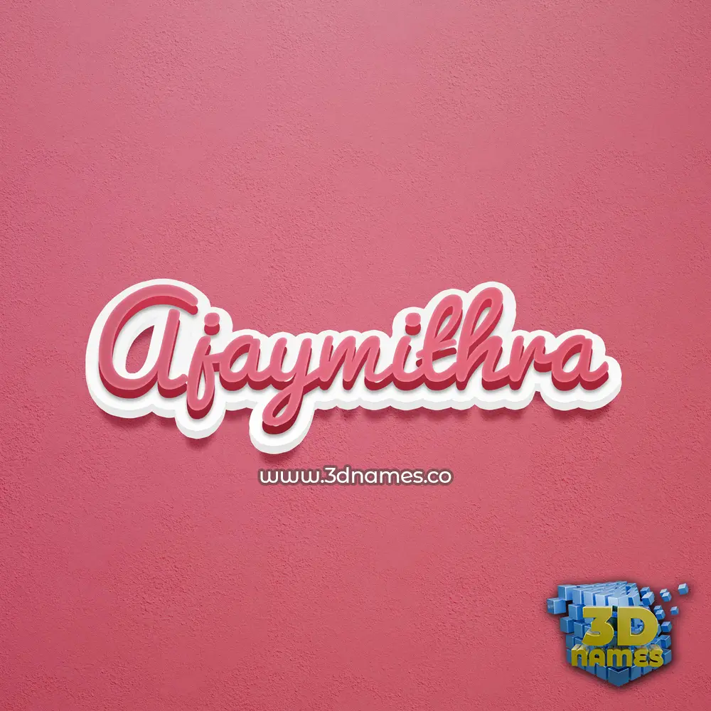 ajaymithra in Red Scribble style - 3D name wallpaper