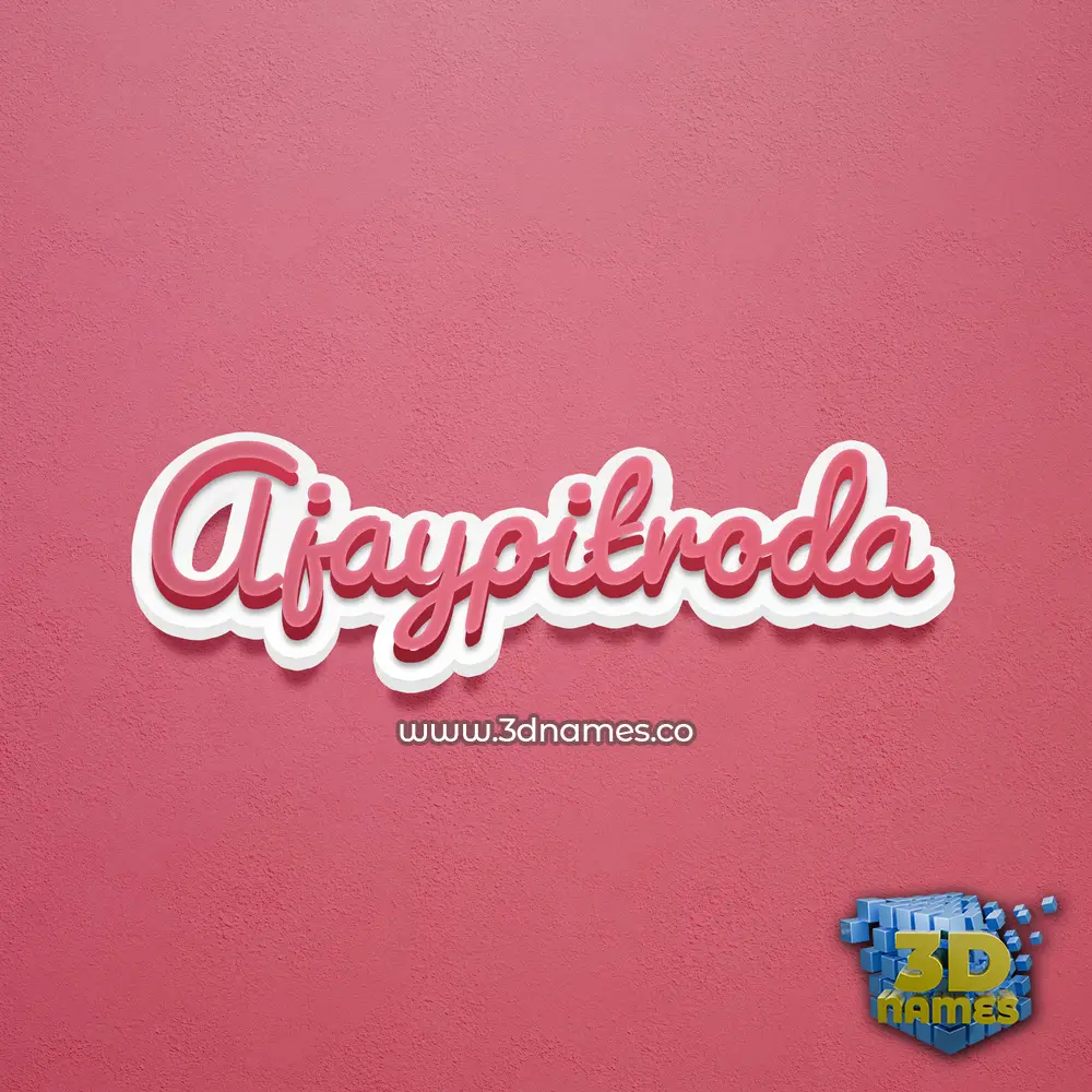 ajaypitroda in Red Scribble style - 3D name wallpaper