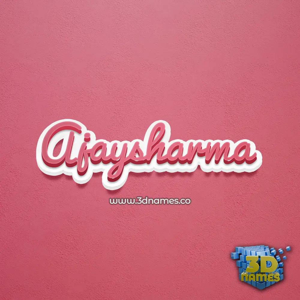 ajaysharma in Red Scribble style - 3D name wallpaper
