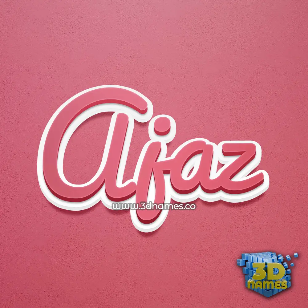 ajaz in Red Scribble style - 3D name wallpaper