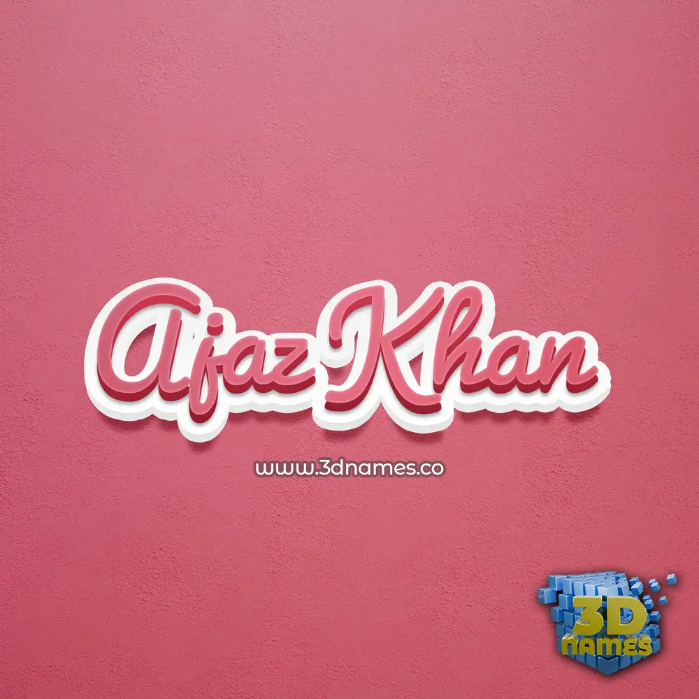ajaz khan in Red Scribble style - 3D name wallpaper