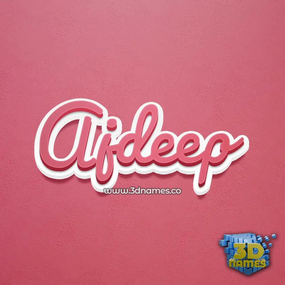 ajdeep in Red Scribble style - 3D name wallpaper