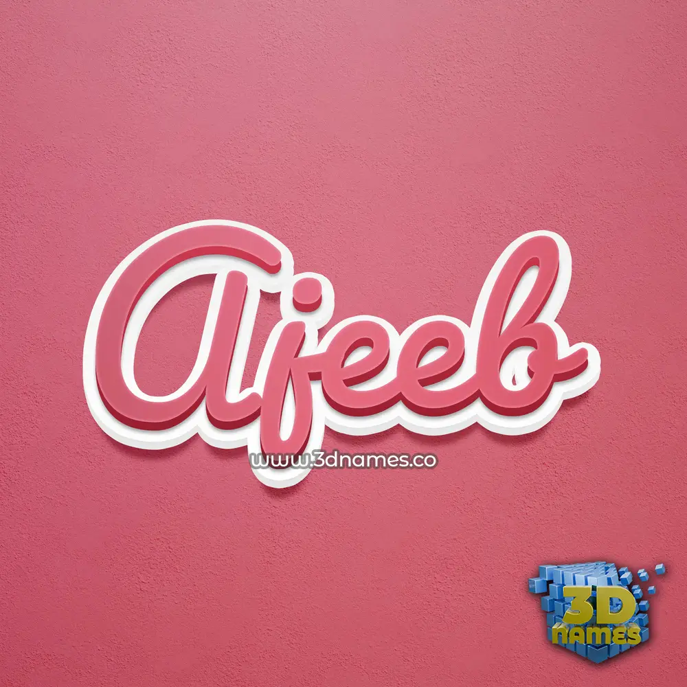 ajeeb in Red Scribble style - 3D name wallpaper