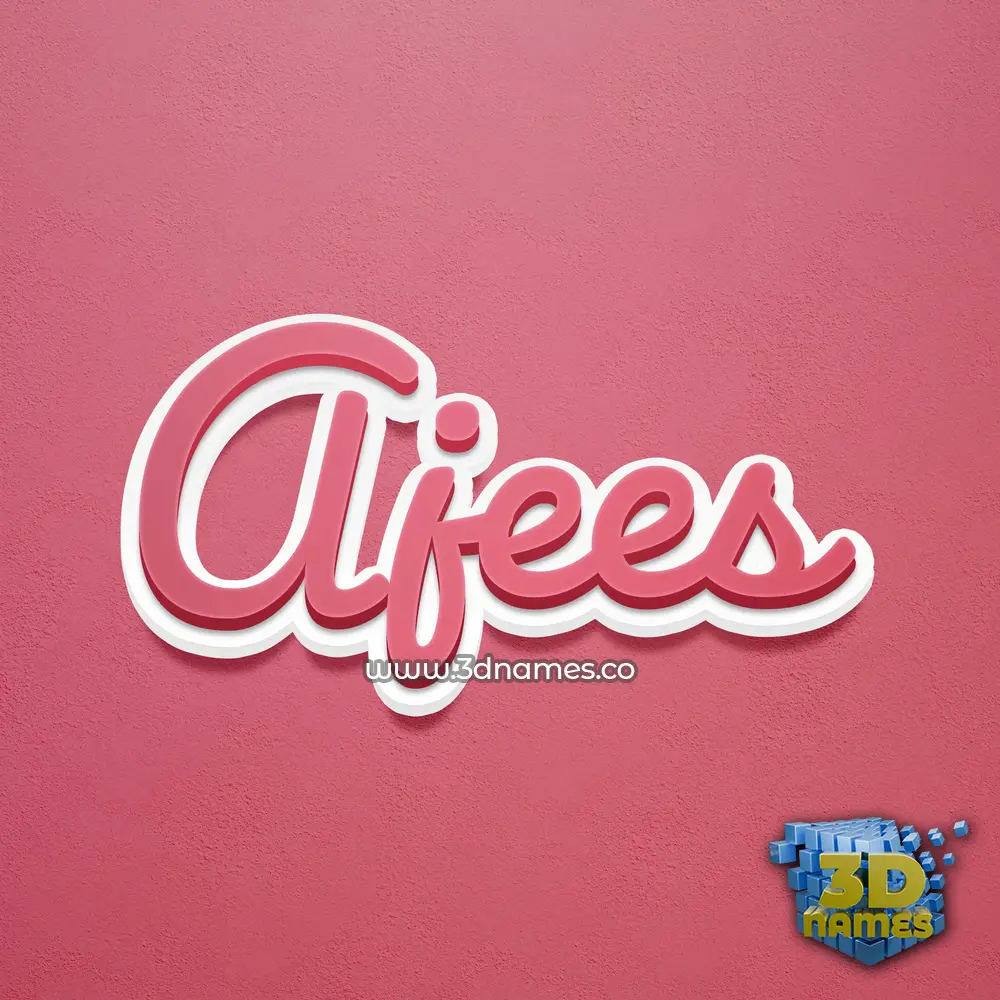 ajees in Red Scribble style - 3D name wallpaper