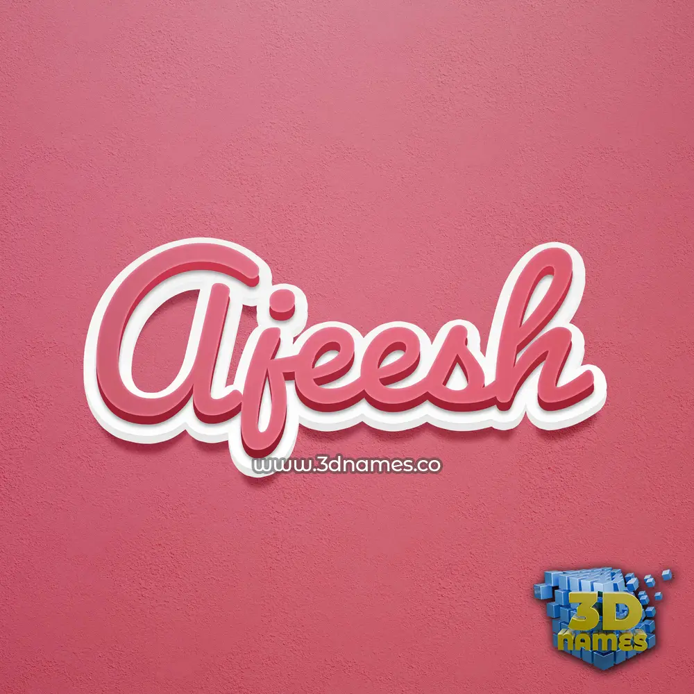 ajeesh in Red Scribble style - 3D name wallpaper