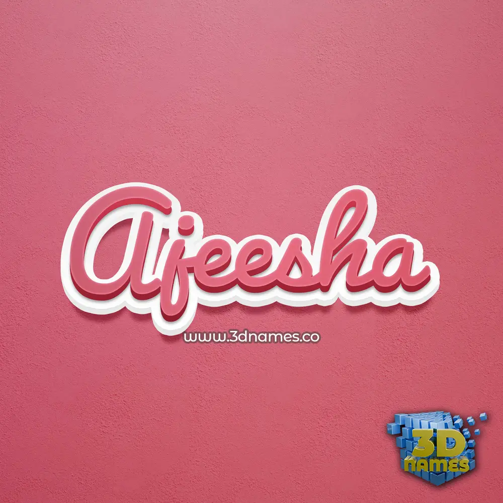 ajeesha in Red Scribble style - 3D name wallpaper