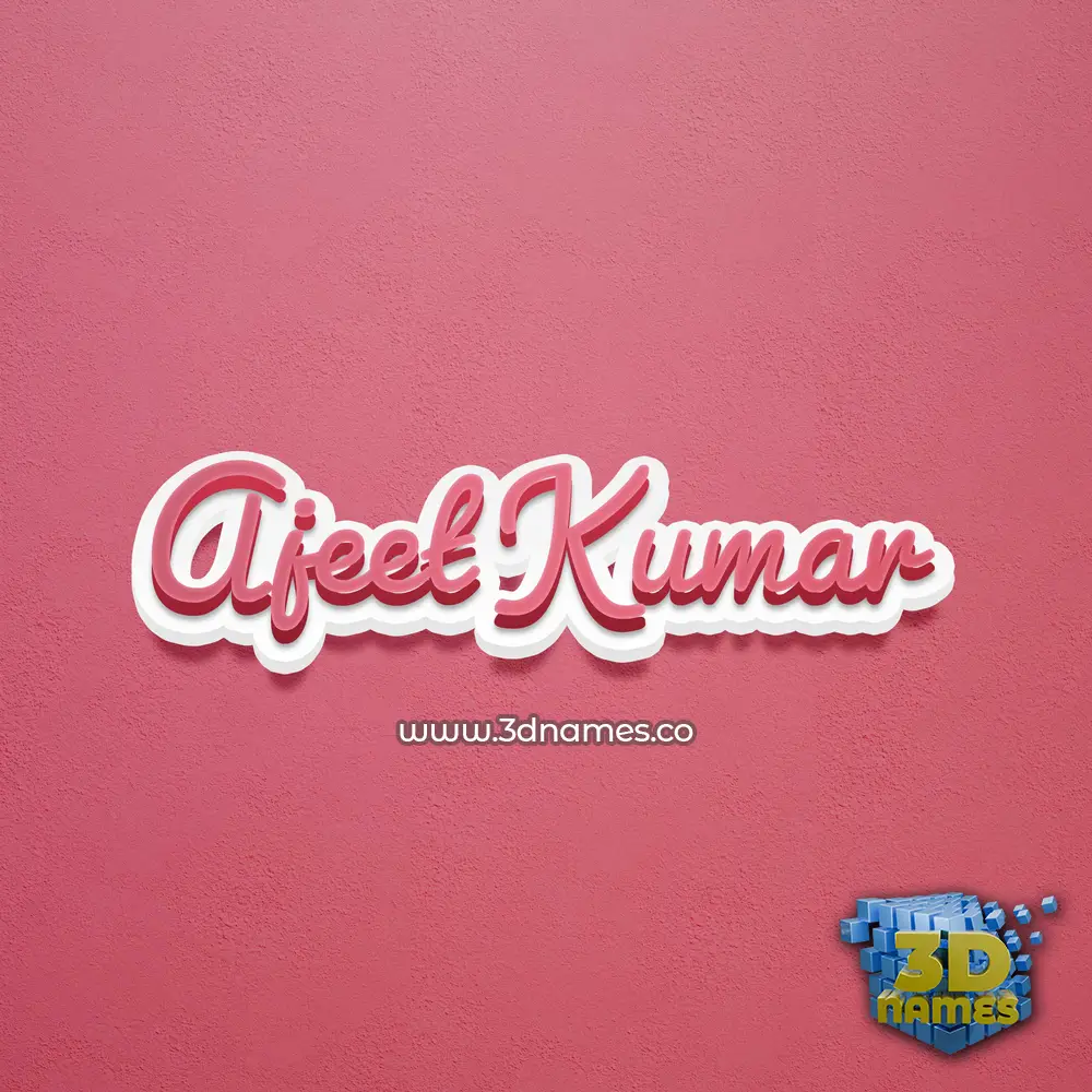 ajeet kumar in Red Scribble style - 3D name wallpaper