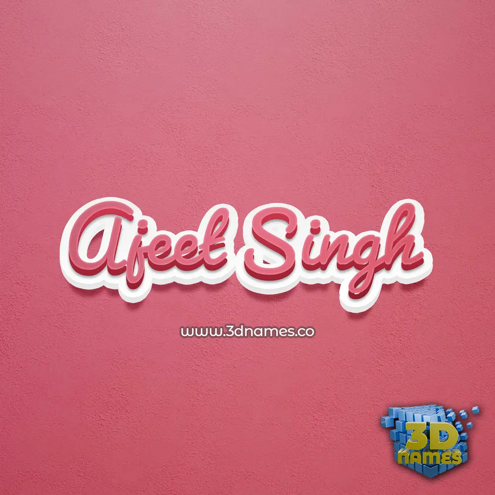 ajeet singh in Red Scribble style - 3D name wallpaper