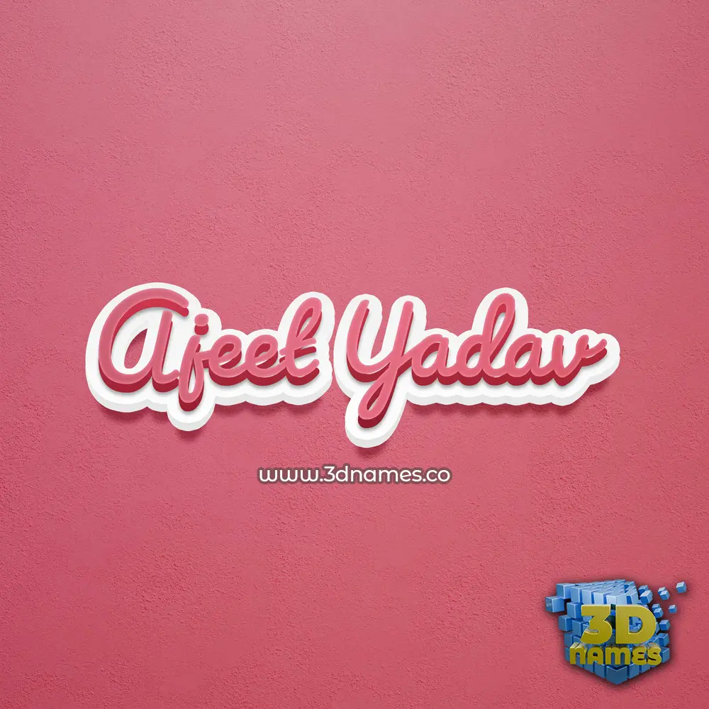 ajeet yadav in Red Scribble style - 3D name wallpaper