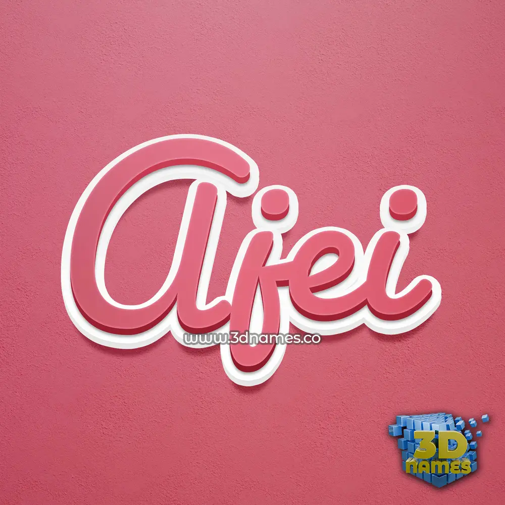 ajei in Red Scribble style - 3D name wallpaper