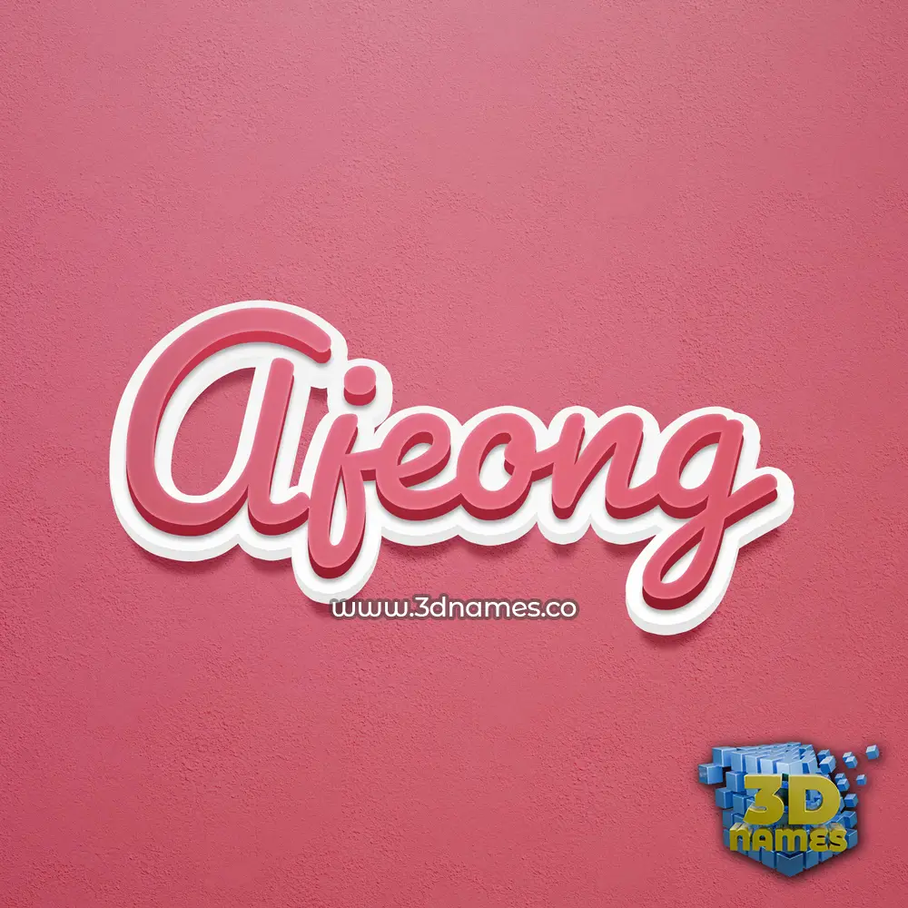 ajeong in Red Scribble style - 3D name wallpaper