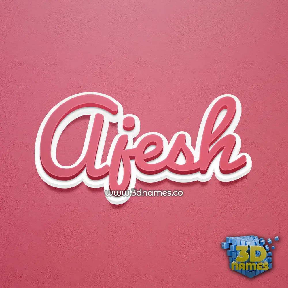ajesh in Red Scribble style - 3D name wallpaper