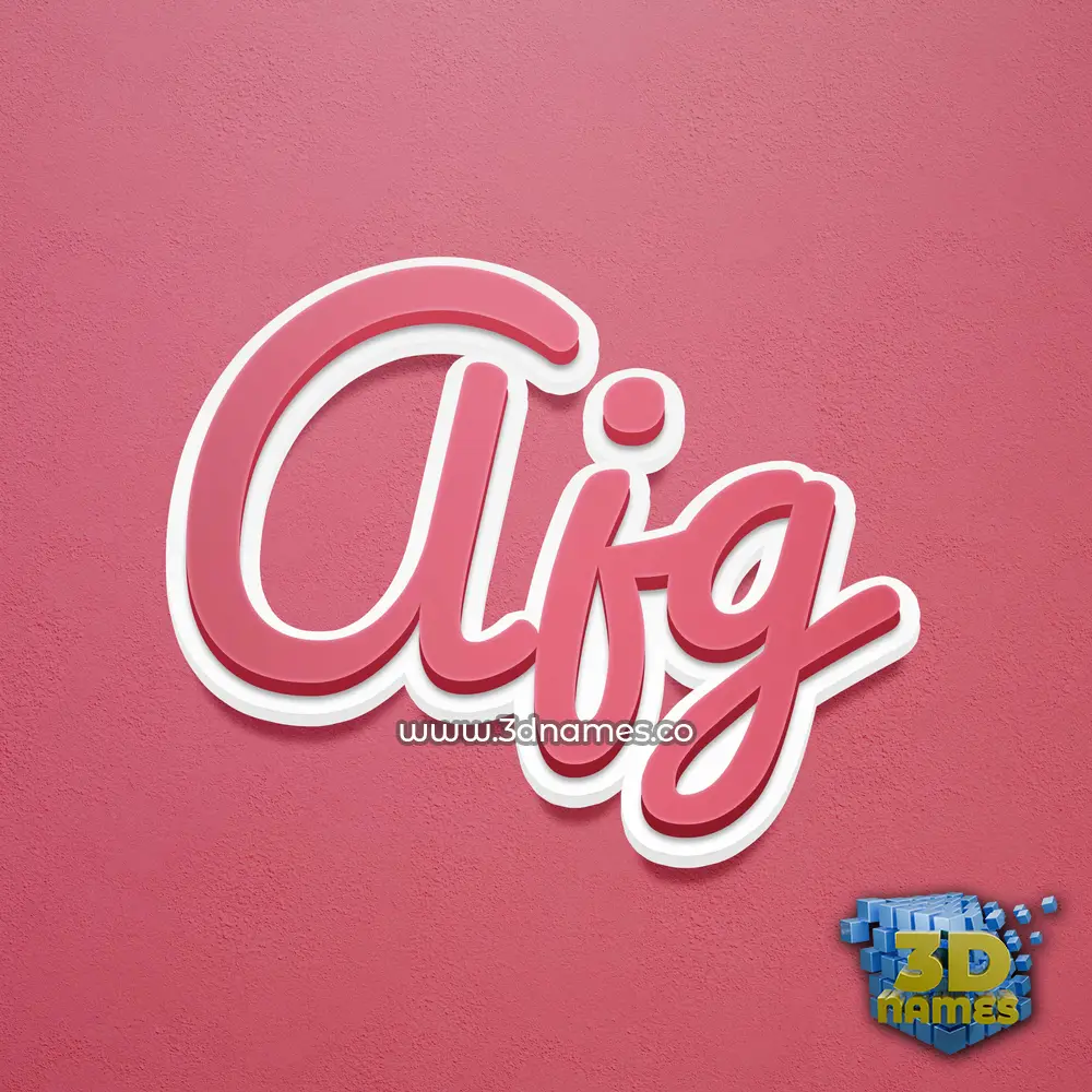 ajg in Red Scribble style - 3D name wallpaper
