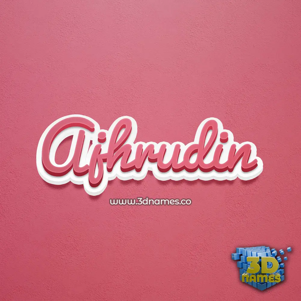 ajhrudin in Red Scribble style - 3D name wallpaper