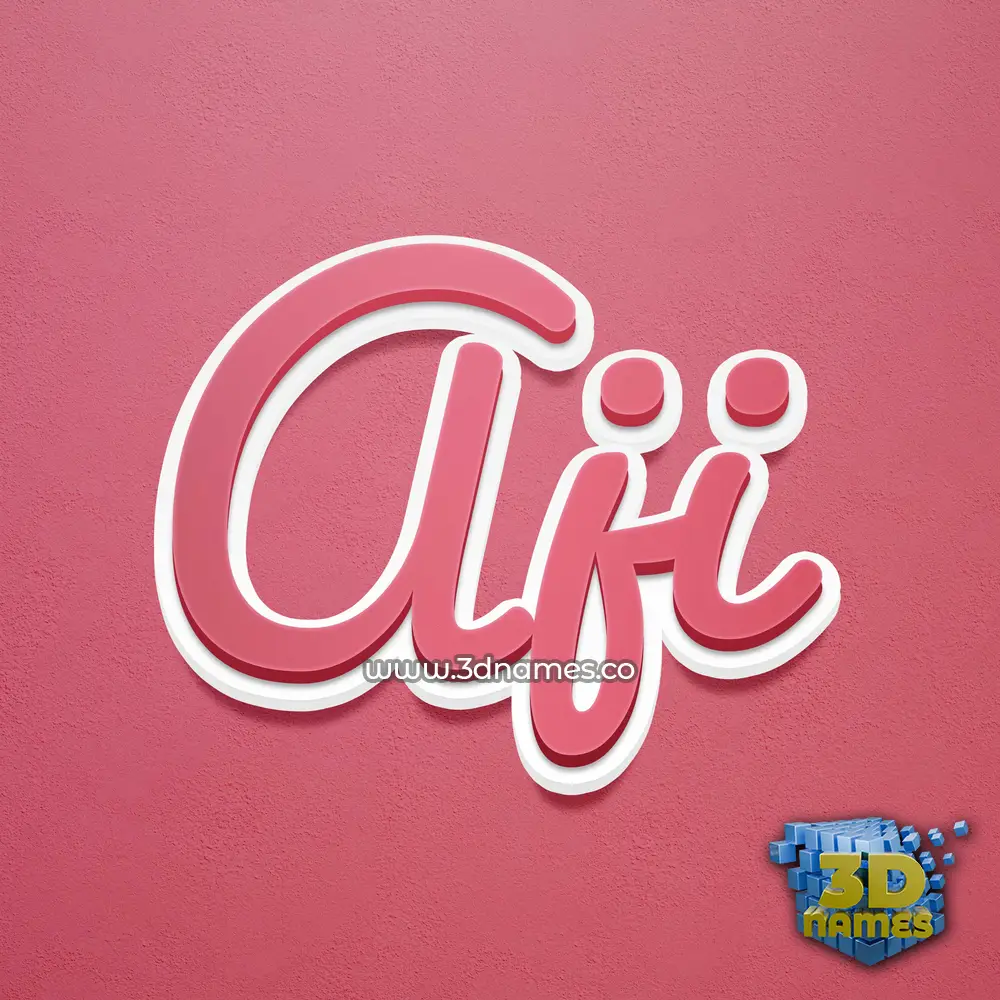 aji in Red Scribble style - 3D name wallpaper