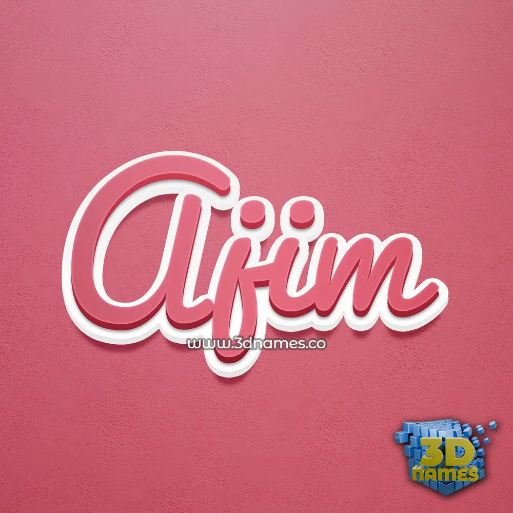 ajim in Red Scribble style - 3D name wallpaper
