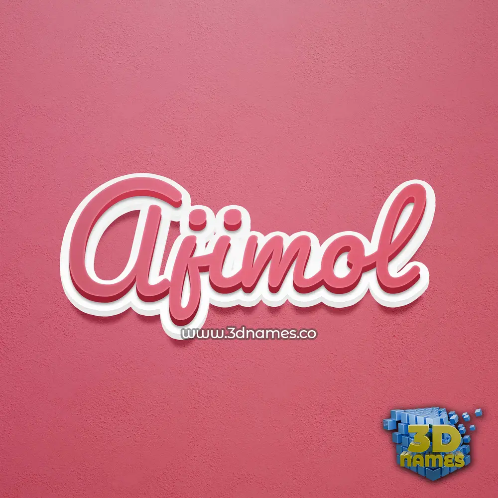ajimol in Red Scribble style - 3D name wallpaper