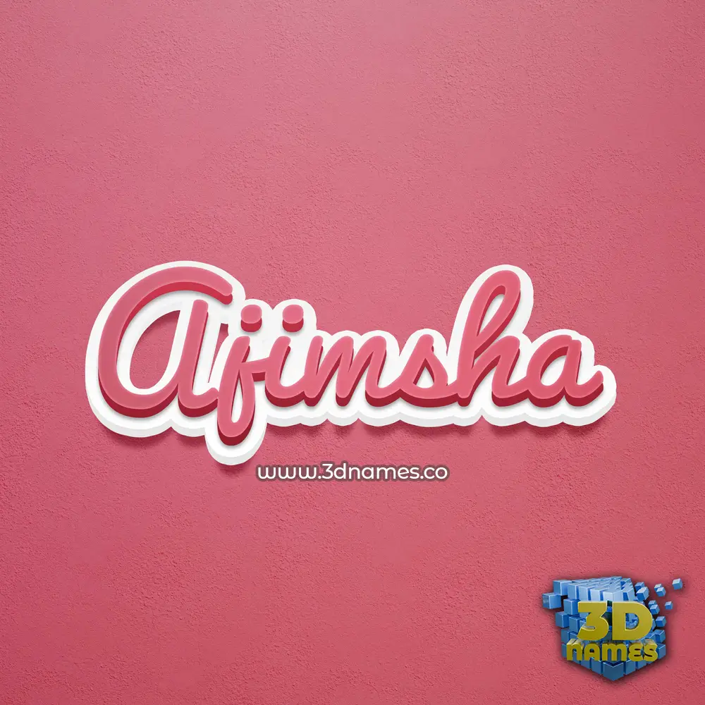 ajimsha in Red Scribble style - 3D name wallpaper
