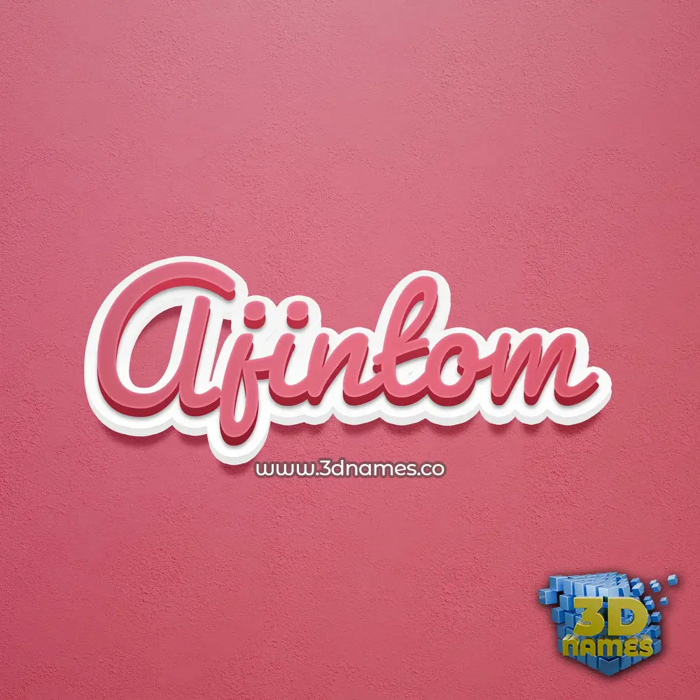ajintom in Red Scribble style - 3D name wallpaper