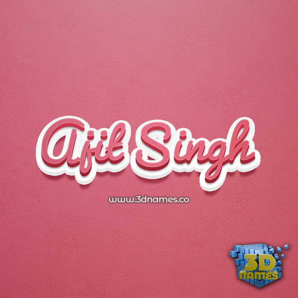 ajit singh in Red Scribble style - 3D name wallpaper