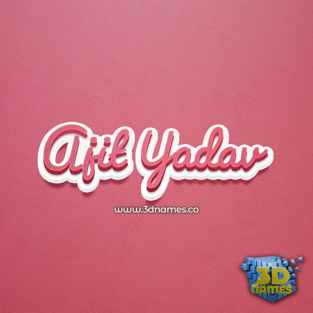 ajit yadav in Red Scribble style - 3D name wallpaper