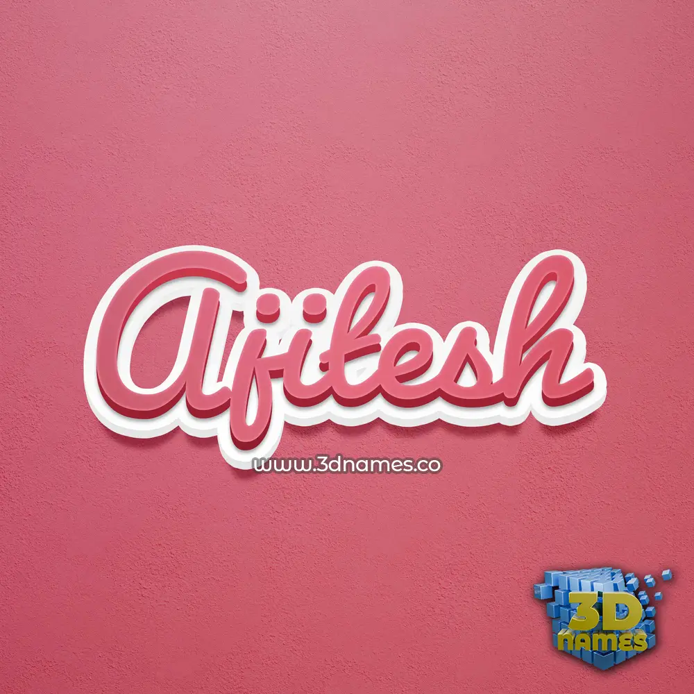 ajitesh in Red Scribble style - 3D name wallpaper