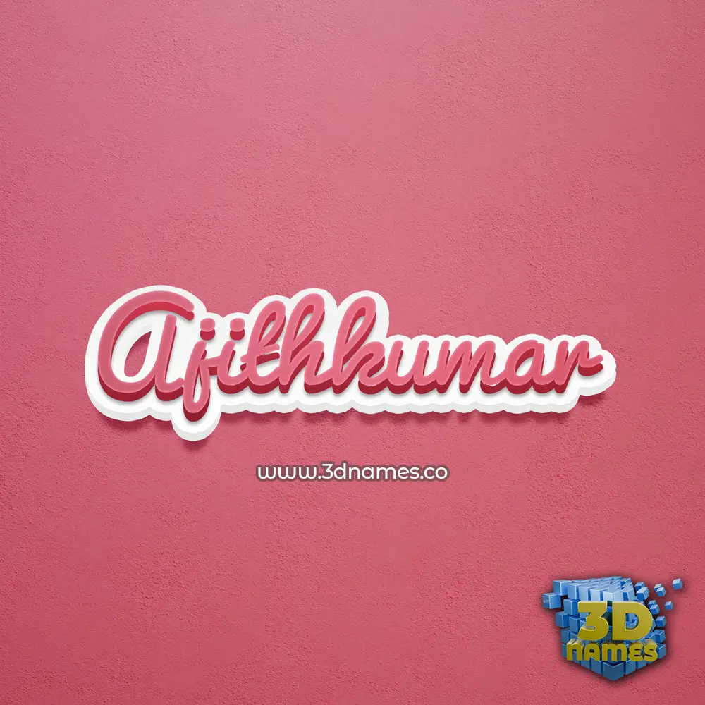 ajithkumar in Red Scribble style - 3D name wallpaper