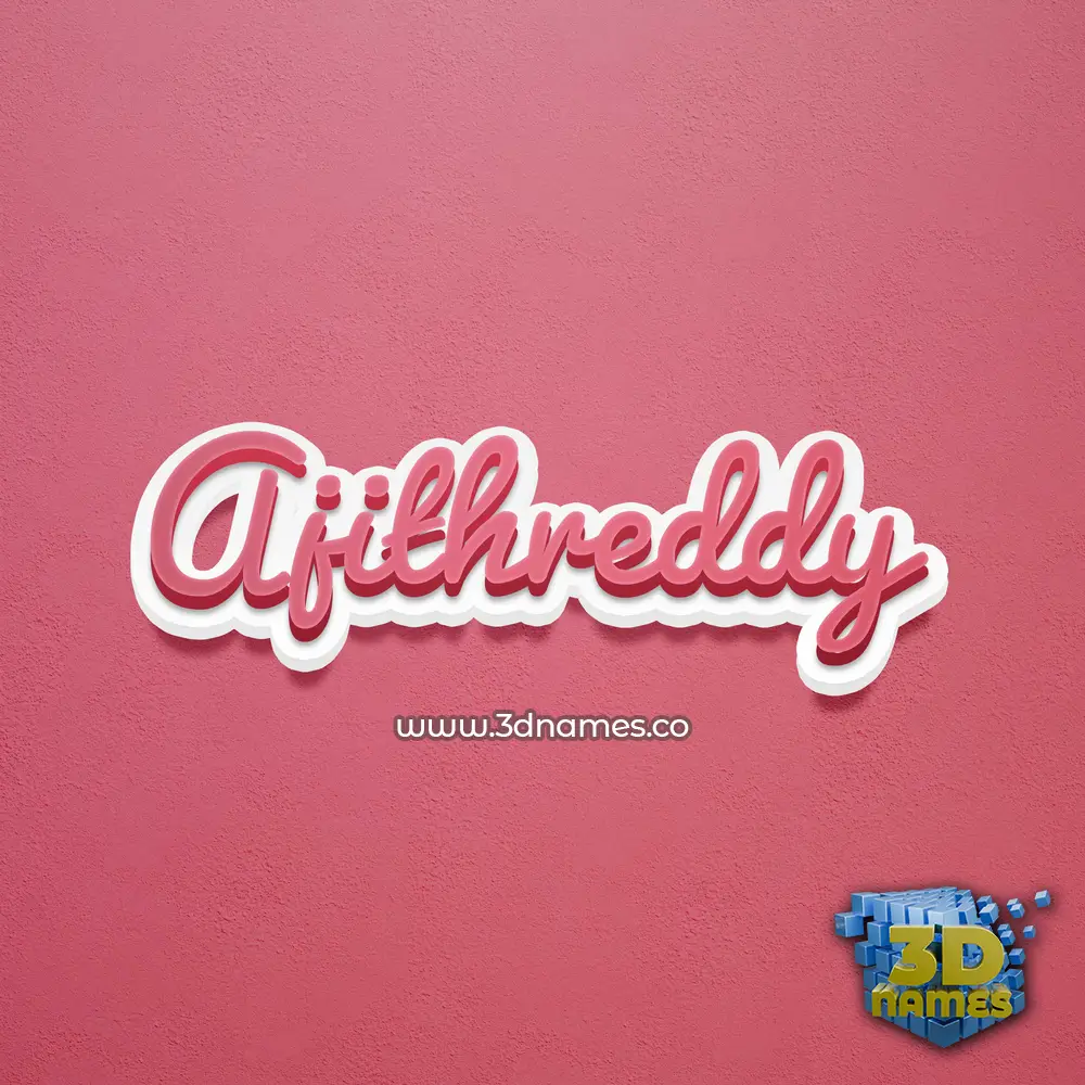 ajithreddy in Red Scribble style - 3D name wallpaper