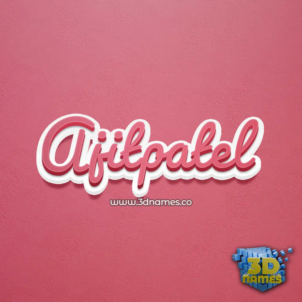 ajitpatel in Red Scribble style - 3D name wallpaper
