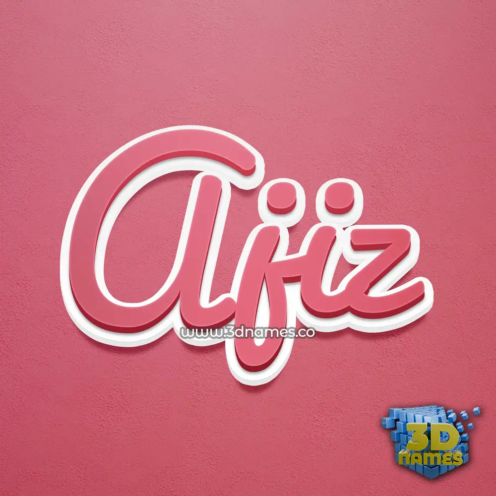 ajiz in Red Scribble style - 3D name wallpaper