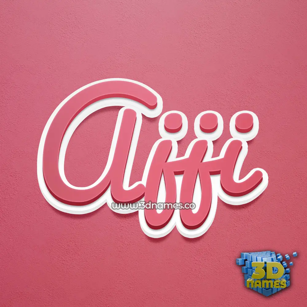 ajji in Red Scribble style - 3D name wallpaper