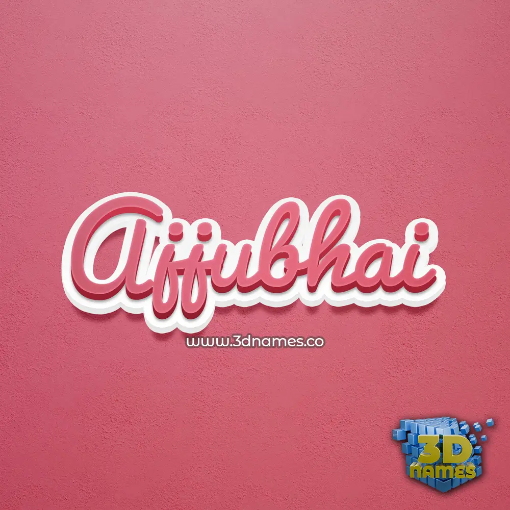 ajjubhai in Red Scribble style - 3D name wallpaper