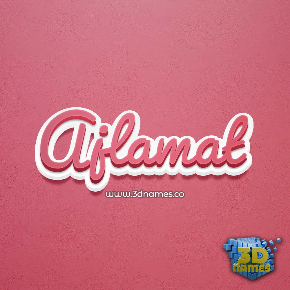 ajlamat in Red Scribble style - 3D name wallpaper