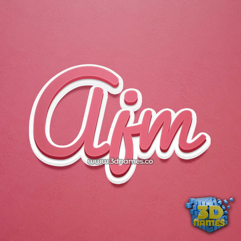 ajm in Red Scribble style - 3D name wallpaper